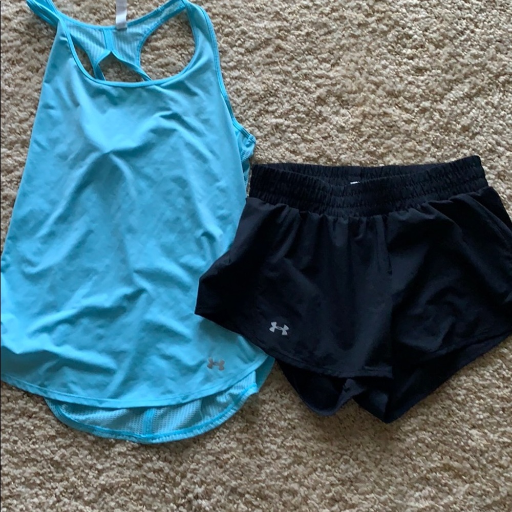 Under Armour shorts and tank